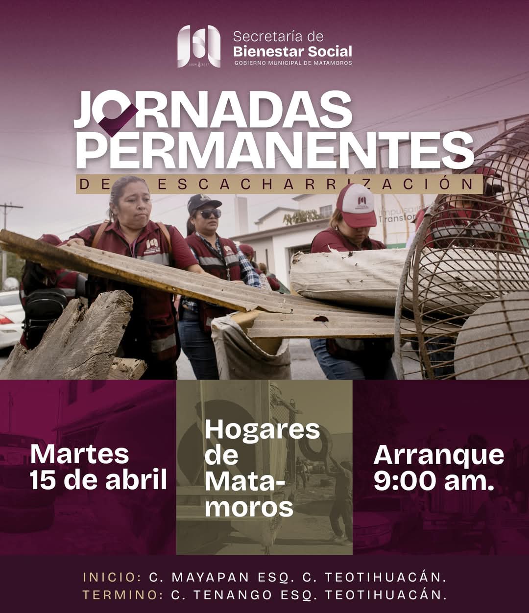 Jornada permanente de limpieza presente hoy en “Hogares de Matamoros”