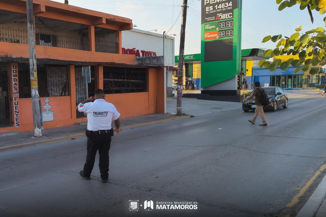 Matamoros avanza en seguridad escolar: Tránsito municipal garantiza protección en zonas escolares