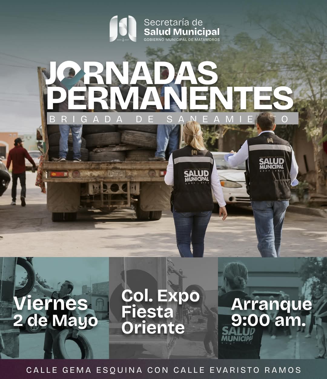 Aplica gobierno municipal brigada de Saneamiento en la Colonia Expo Fiesta Oriente